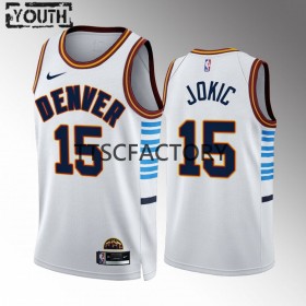 Camiseta Niños NBA Denver Nuggets Nikola Jokic 15 Nike 2022-23 City Edition Azul Swingman